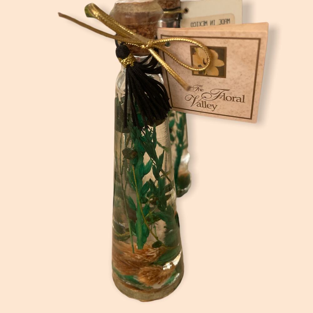 The Floral Valley Mineral Oil Vial Decor Made in Mexico New Vintage